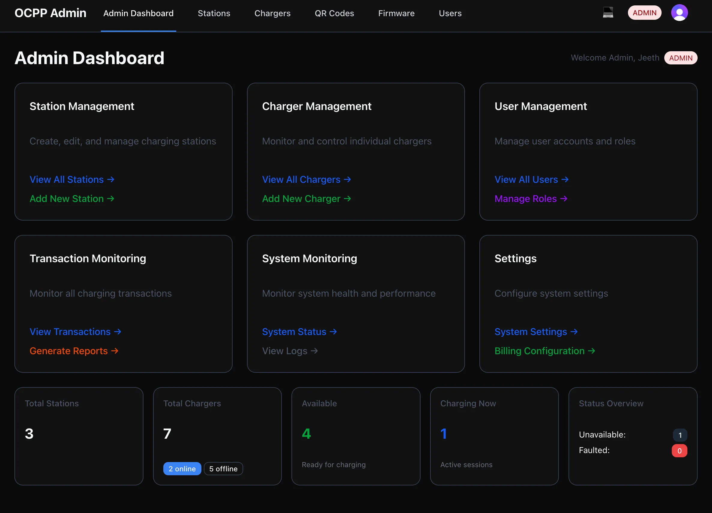 VoltLync admin dashboard