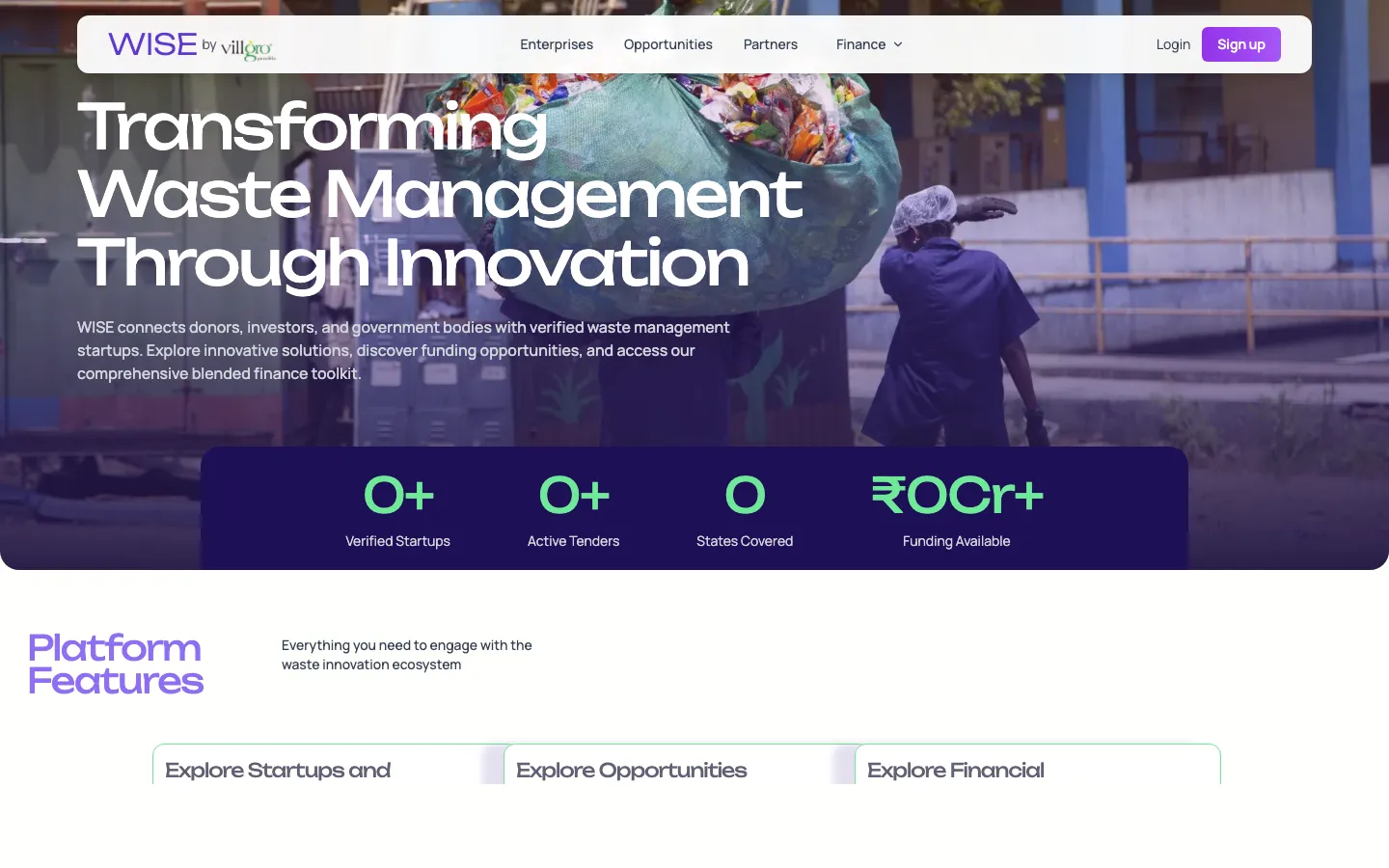 WISE portal home page